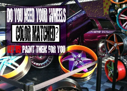 Dub Booth powder coat wheel painting — Footworks Custom Wheels, Jacksonville FL